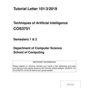 COS3751 Tutorial Letter 101 2019