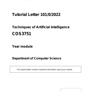 COS3751 Tutorial Letter 101 2022