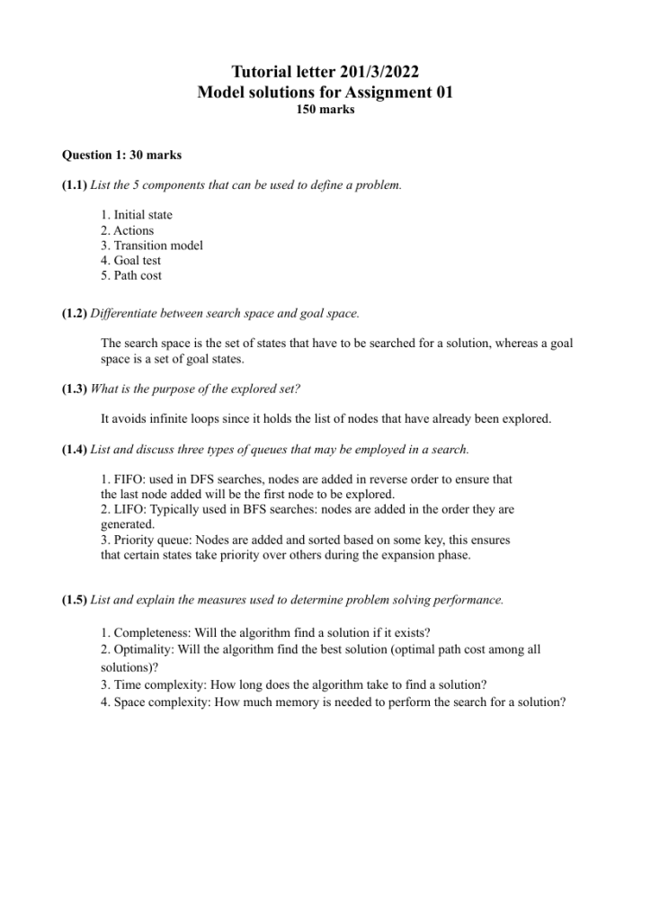 COS3751 Assignment 1 Memo 2022