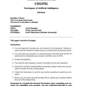 COS3751 Jan/Feb 2022 Past Exam Paper (Special)