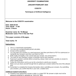 COS3751 Jan/Feb 2025 Past Exam Paper (Special)