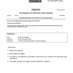 COS3751 May/June 2017 Past Exam Paper