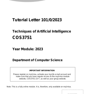 COS3751 Tutorial Letter 101 2023