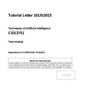 COS3751 Tutorial Letter 101 2025