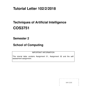 COS3751 Tutorial Letter 102 2018