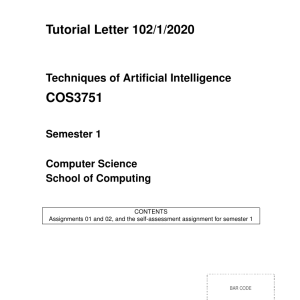 COS3751 Tutorial Letter 102 2020