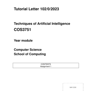 COS3751 Tutorial Letter 102 2023