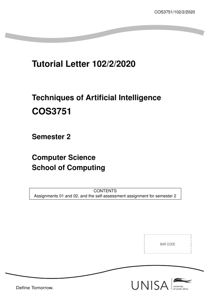 COS3751 Tutorial Letter 102 Semester 2 2020