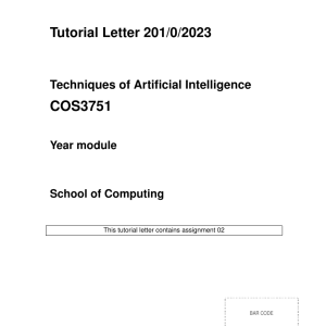 COS3751 Tutorial Letter 201 2023