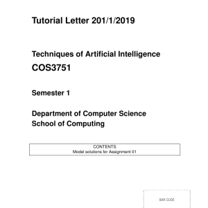 COS3751 Tutorial Letter 201 Semester 1 2019
