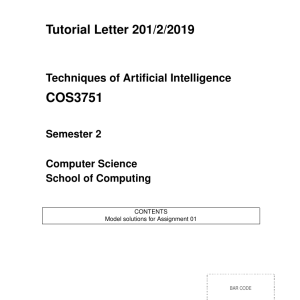COS3751 Tutorial Letter 201 Semester 2 2019