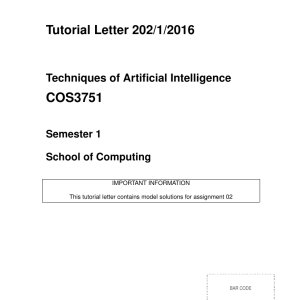 COS3751 Tutorial Letter 202 Semester 1 2016