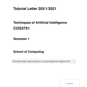 COS3751 Tutorial Letter 203 Semester 1 2021